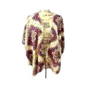 J Gee Sheer Open Front Lightweight Boho Kimono Cardigan Shrug Size Large